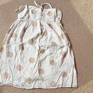 Elegant White and Tan Swim Coverup